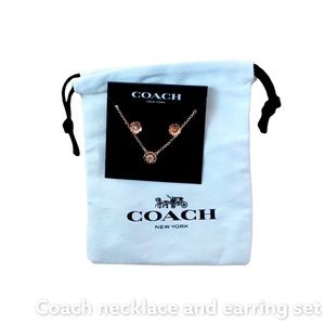 Coach necklace and earring set